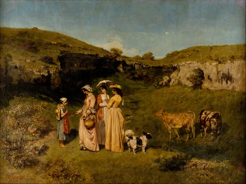 Young Ladies of the Village by Gustave Courbet, painting, 1851-1852