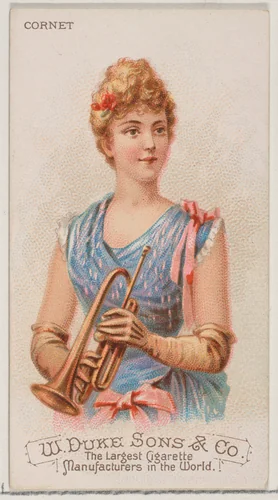 Cornet, from the Musical Instruments series (N82) for Duke brand cigarettes by W. Duke, Sons & Co., print, 1888