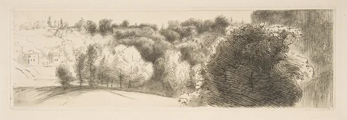 Landscape study, outside Sèvres by Félix Bracquemond, print, 1873