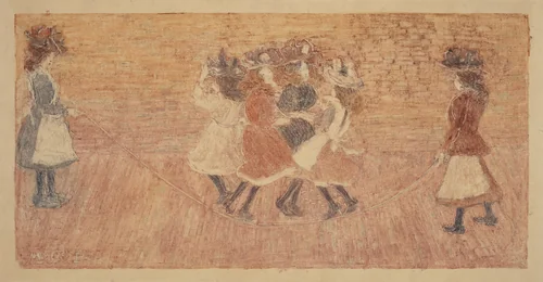 Skipping Rope by Maurice Prendergast, print, 1892-1895