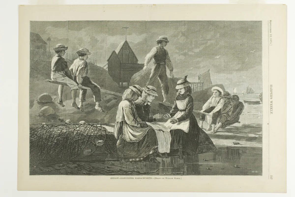 Seesaw Gloucester by Winslow Homer, print, 1856-1910