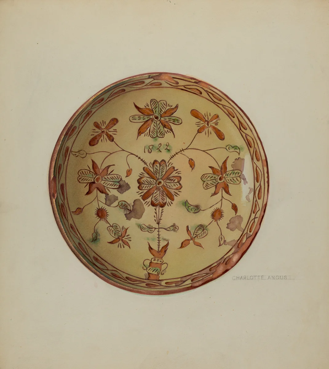 Pa. German Plate by Charlotte Angus, index of american design, 1936