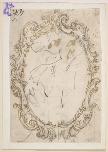 Design for a Cartouche by Giovanni Battista Foggini, drawing, 1652-1725