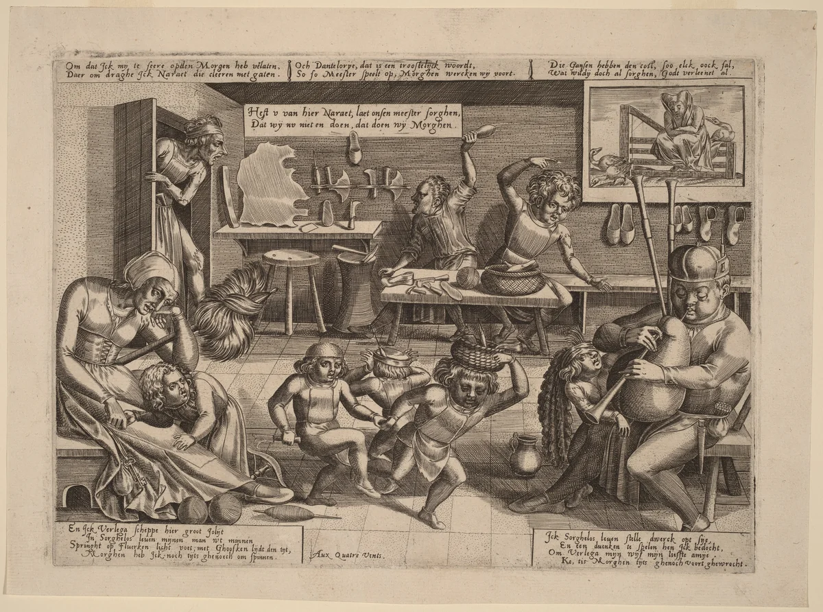 The Dissolute Household by Pieter Balten; Hieronymus Cock, print, 1520-1598