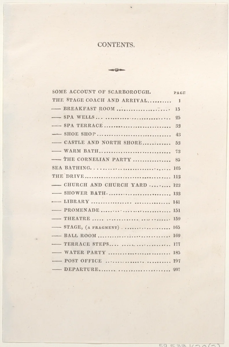 Table of Contents by Thomas Rowlandson, print, 1813