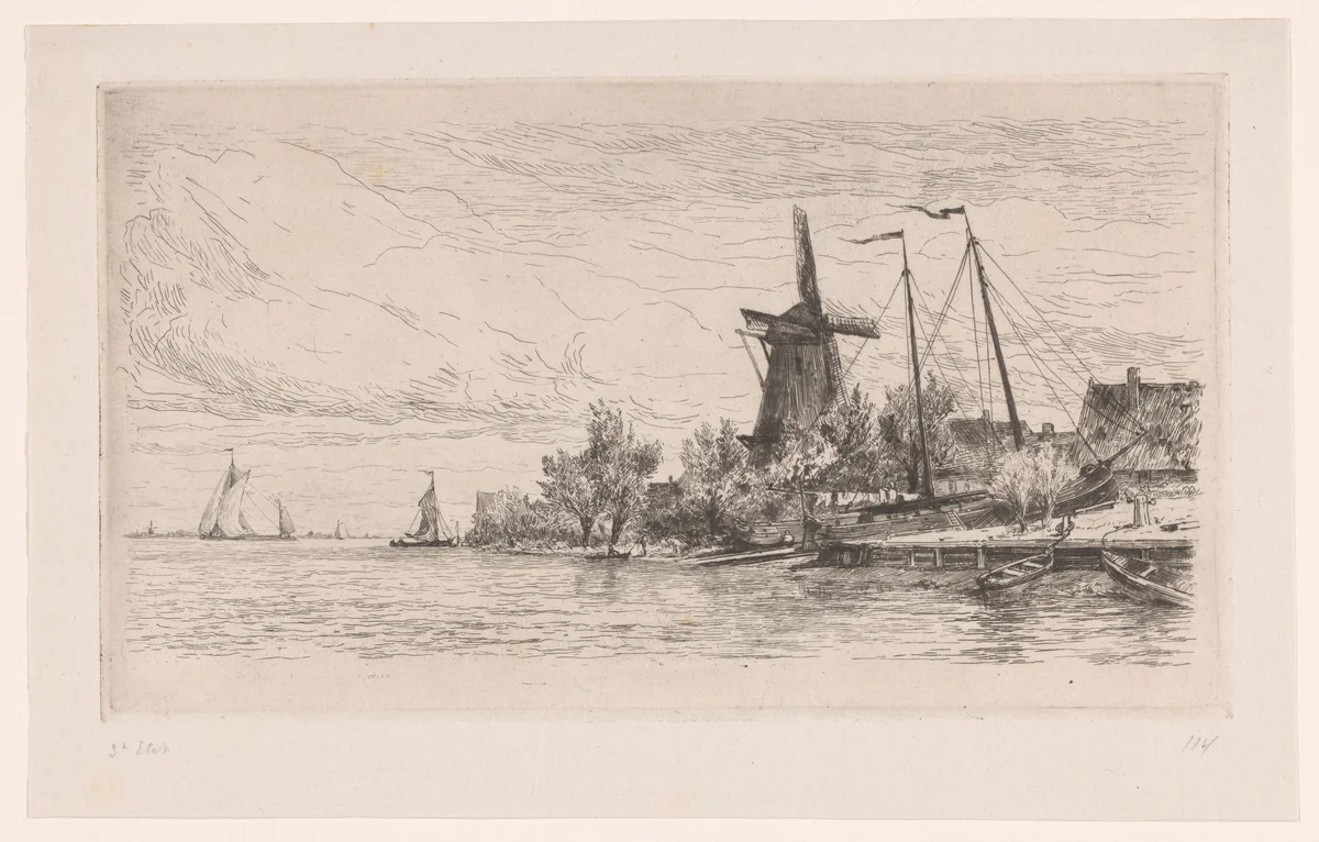 Scheepswerf in Papendrecht by Carel Nicolaas Storm van 's-Gravesande, print, 1880