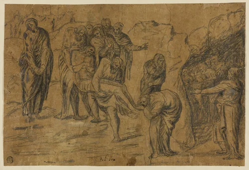 Entombment of Christ by Polidoro Caldara, drawing, 1527-1528