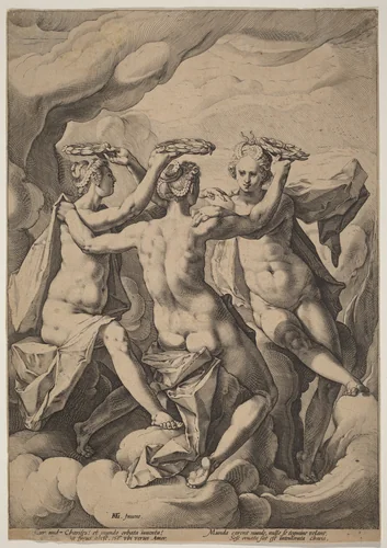 The Three Graces by Jacob Matham, print, 1588