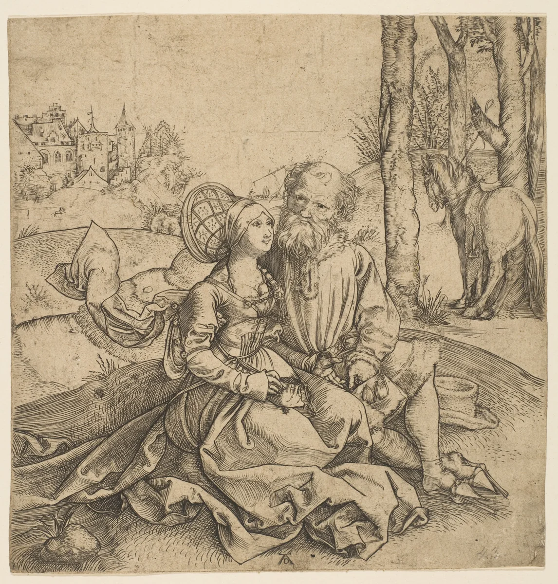 Ill-Matched Couple by Albrecht Dürer, print, 1485-1528