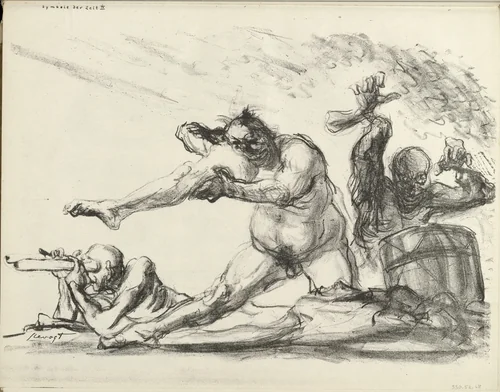 Signs of the Times IX (Symbole der Zeit IX) (plate, folio 35 verso) from the periodical Der Bildermann, vol. 1, no. 17 (Dec 1916) by Max Slevogt, periodical, 1916