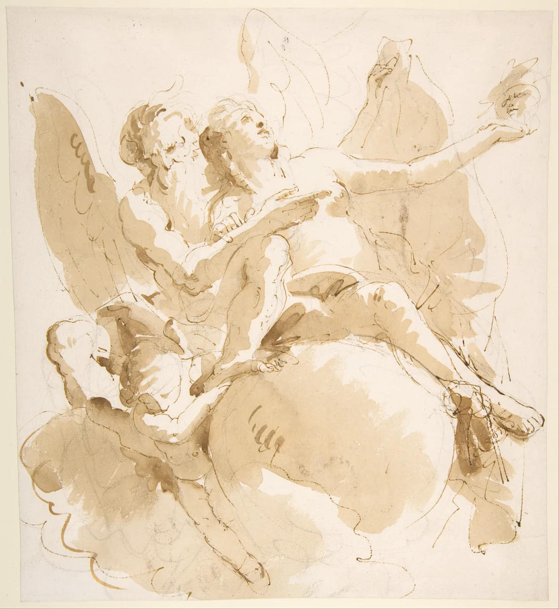 Time and Truth by Giovanni Battista Tiepolo, drawing, 1696-1770
