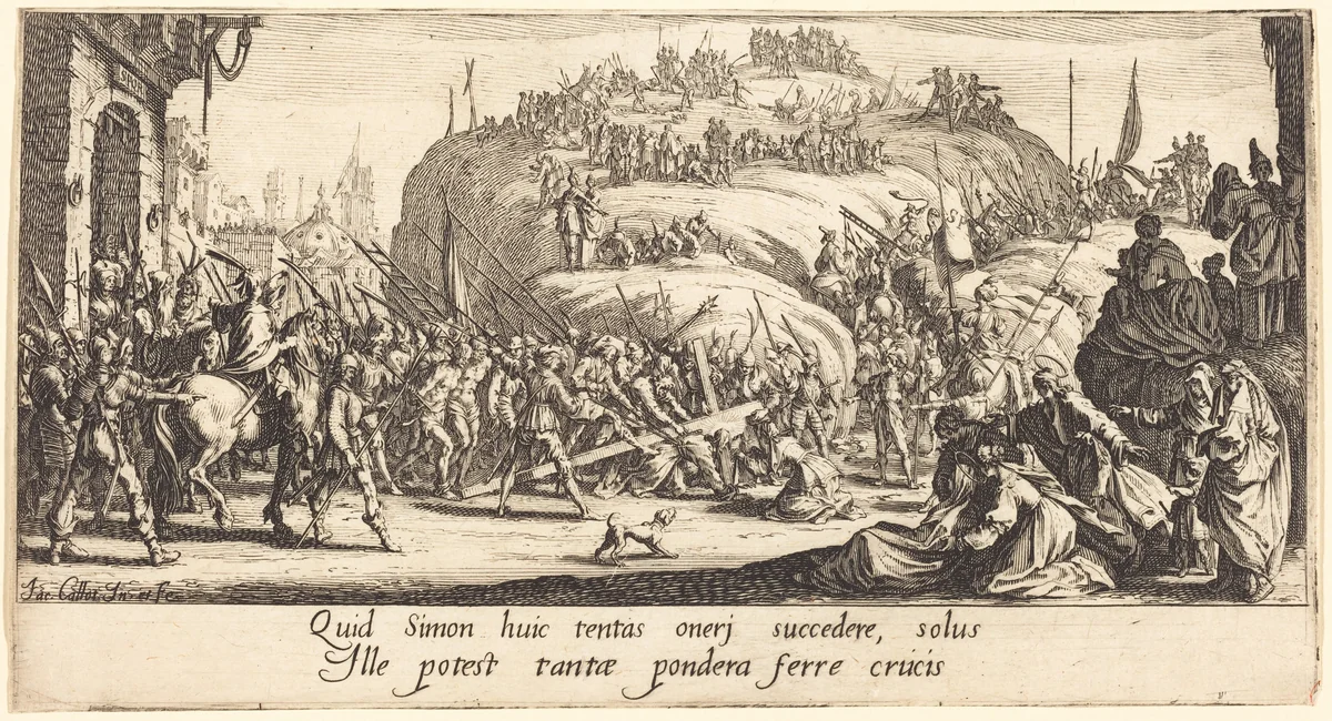 The Carrying of the Cross by Jacques Callot, print, 1618