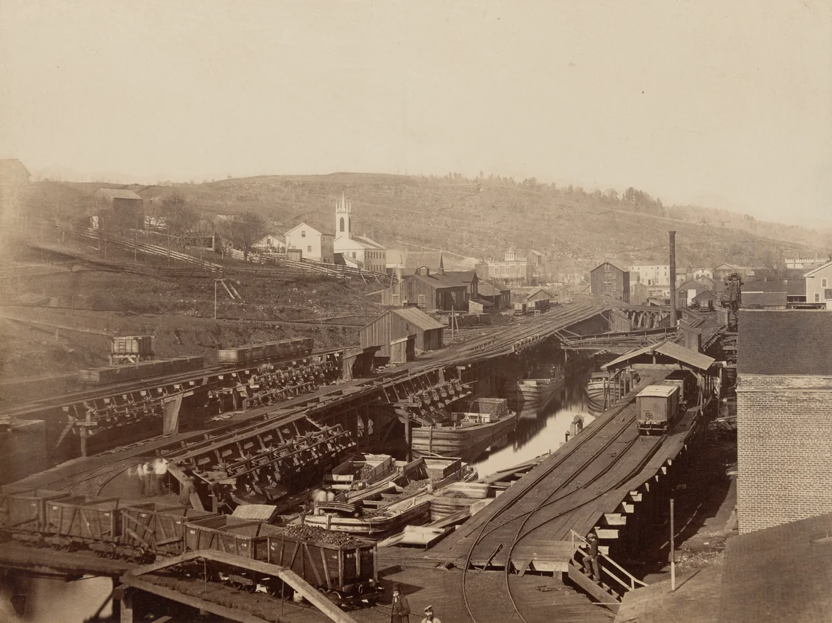 The Docks (Honesdale) by Thomas H. Johnson, photograph, 1858-1868