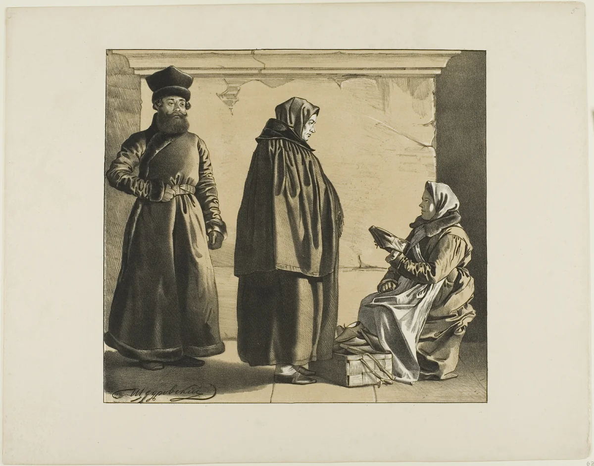 Scenes from Russian Folk Life by Ignatii Shchedrovskii, print, 1835-1870