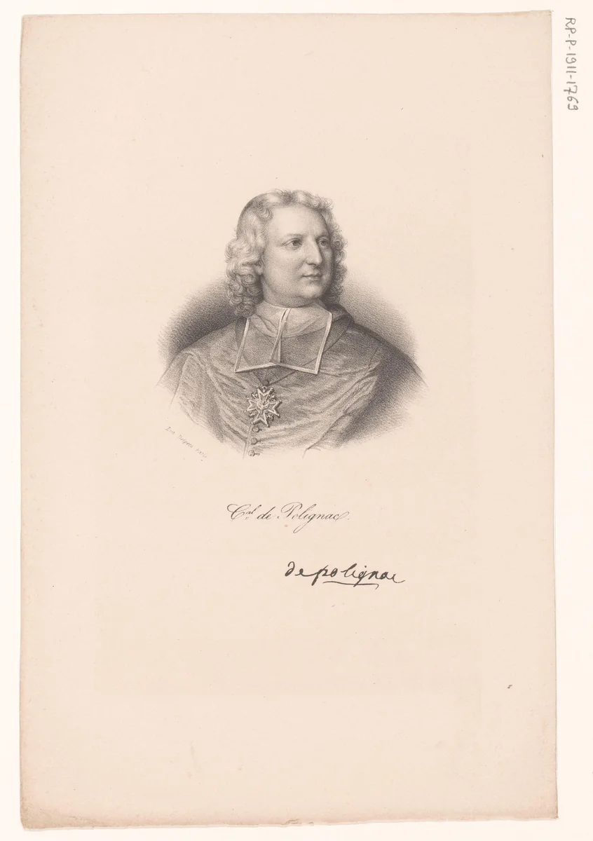Portret van Melchior de Polignac by anonymous, print, 1818-1842