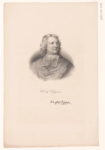 Portret van Melchior de Polignac by anonymous, print, 1818-1842