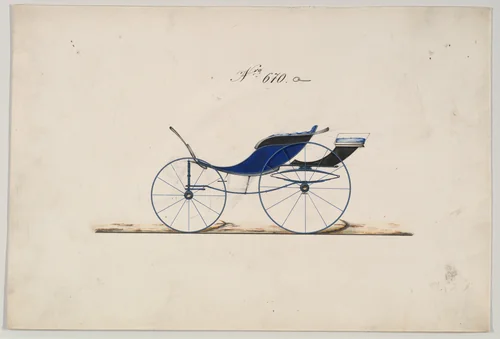 Pony Phaetonn #670a by Brewster & Co., drawing, 1850-1870