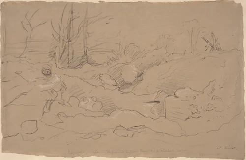 Bayswater, Clearing the Ground between Queen's Road and Porchester Terrace by John Linnell, drawing, 1830