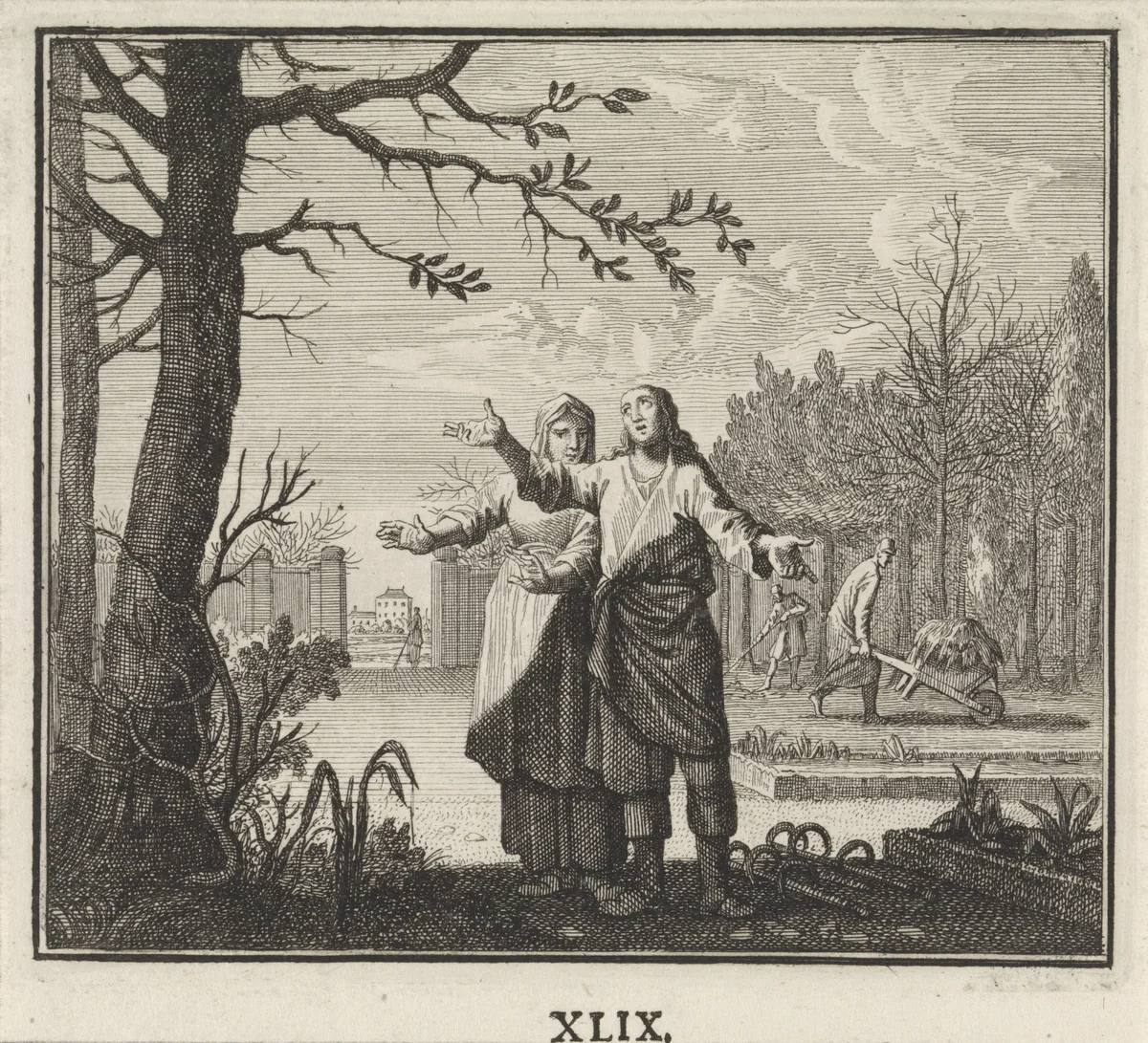 Embleem: herfst by Caspar Luyken, print, 1695-1705