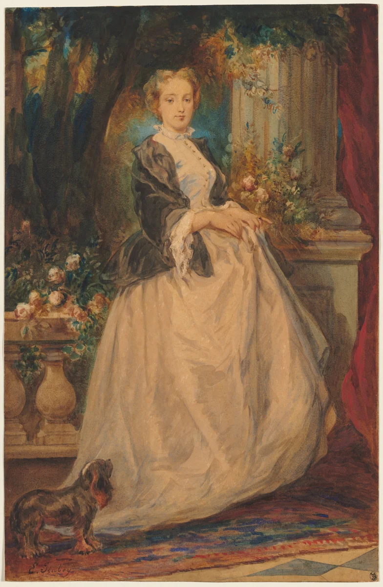 Portrait of Madame Thomas (née Camille Boucher) by Eugène Isabey, drawing, 1824-1886