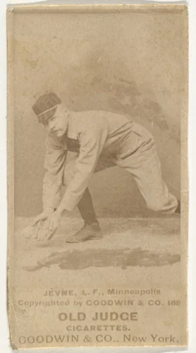 Frederick B. "Ned" Jevne, Left Field, Minneapolis, from the Old Judge series (N172) for Old Judge Cigarettes by Goodwin & Company, photograph, 1887-1890