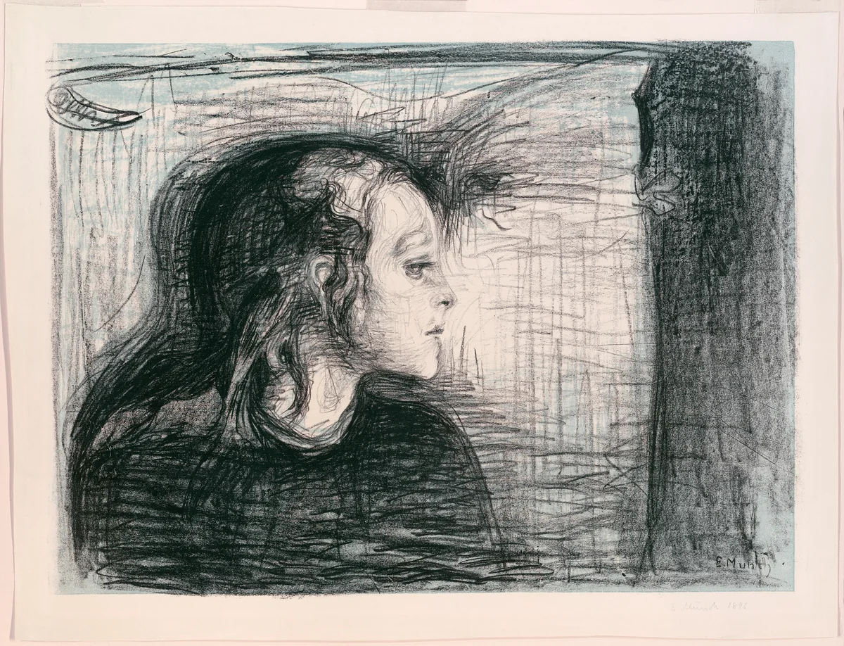 The Sick Child I by Edvard Munch, print, 1896