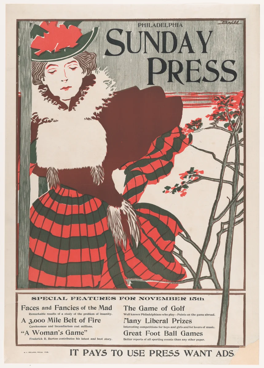 Philadelphia Sunday Press, November 15 by George Reiter Brill, print, 1880-1900