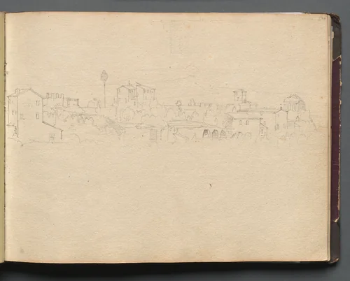 Album with Views of Rome and Surroundings, Landscape Studies, page 16a: Roman View by Franz Nadorp, book, 1830-1870