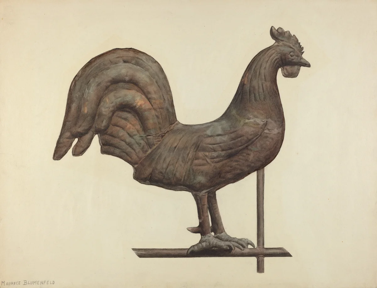 Weather Vane Finial by Maurice Blumenfeld, index of american design, 1938