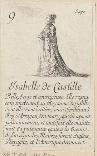 Isabella I de Katholieke by Stefano della Bella, print, 1620-1664