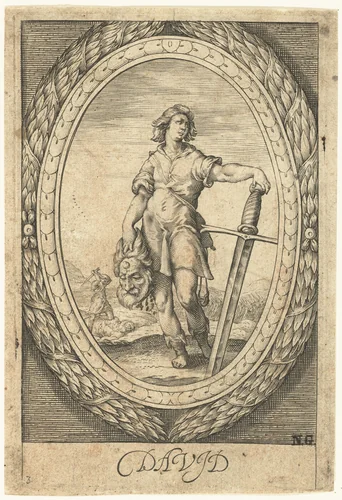 David by Nicolaas Braeu, print, 1586-1600