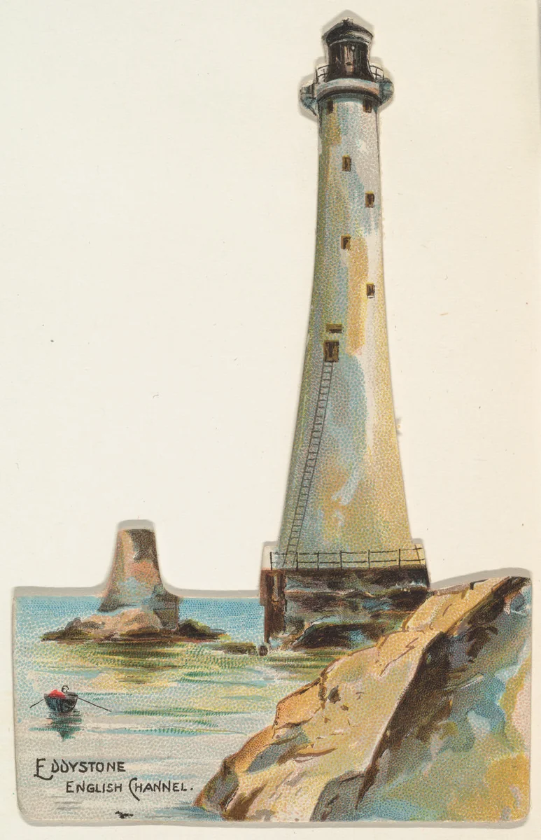 Eddystone, English Channel, from the Lighthouses series (N119) issued by Duke Sons & Co. to promote Honest Long Cut Tobacco by W. Duke, Sons & Co., print, 1889
