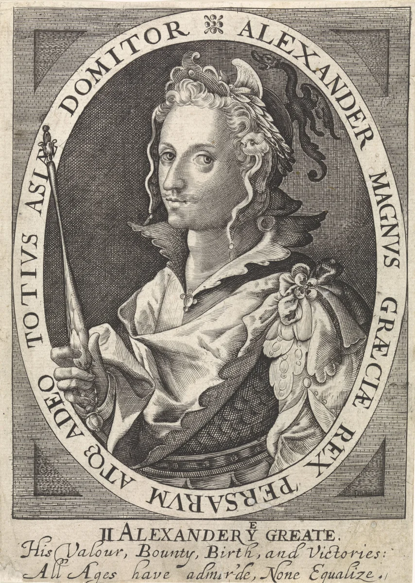 Alexander de Grote als een van de negen helden by Willem van de Passe, print, 1621-1636