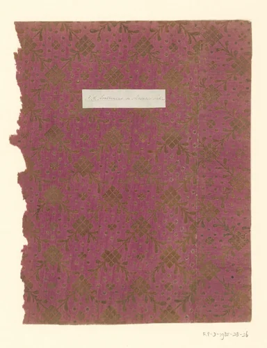 Blad met ruitenpatroon met blokken en ranken by anonymous, other, 1700-1850