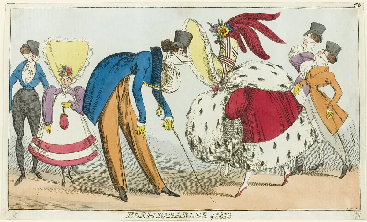 Fashionables of 1818 by George Cruikshank, print, 1818