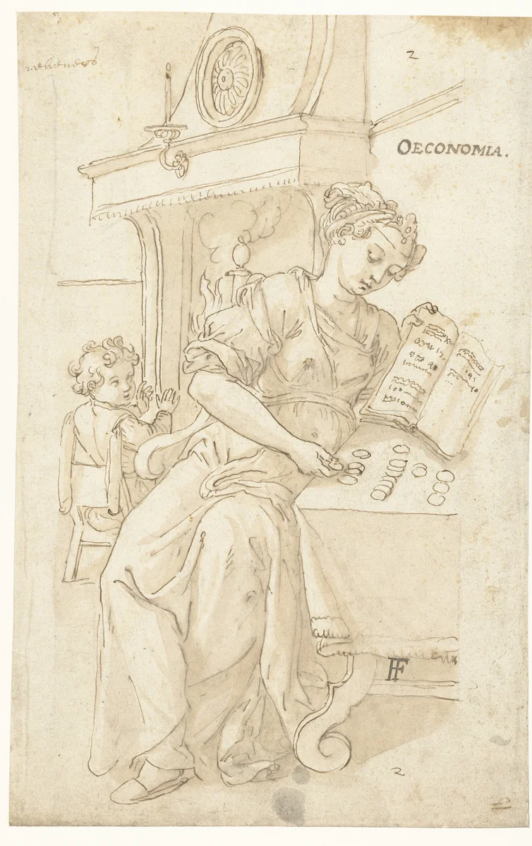 Oeconomia by anonymous, drawing, 1594-1625