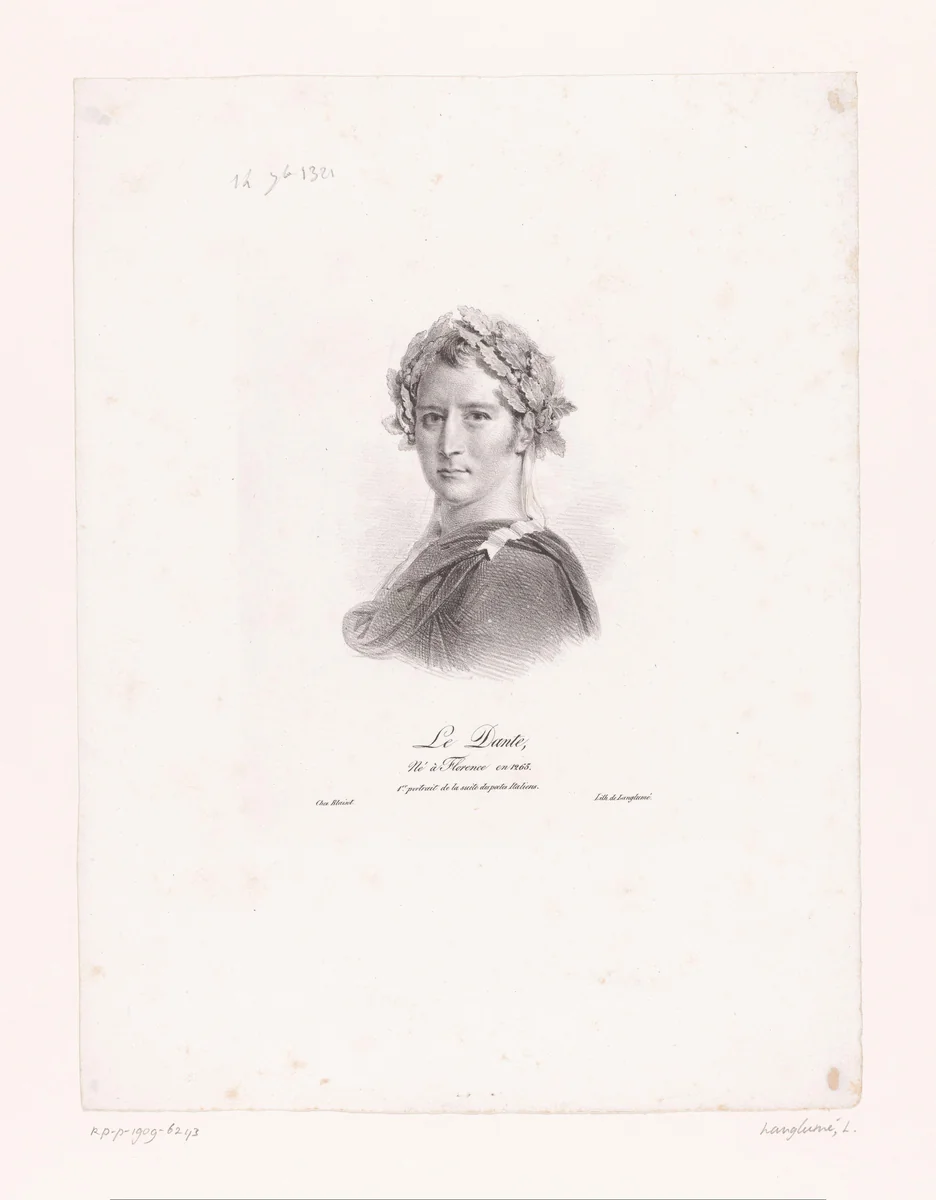 Portret van Dante Alighieri by anonymous, print, 1823-1830