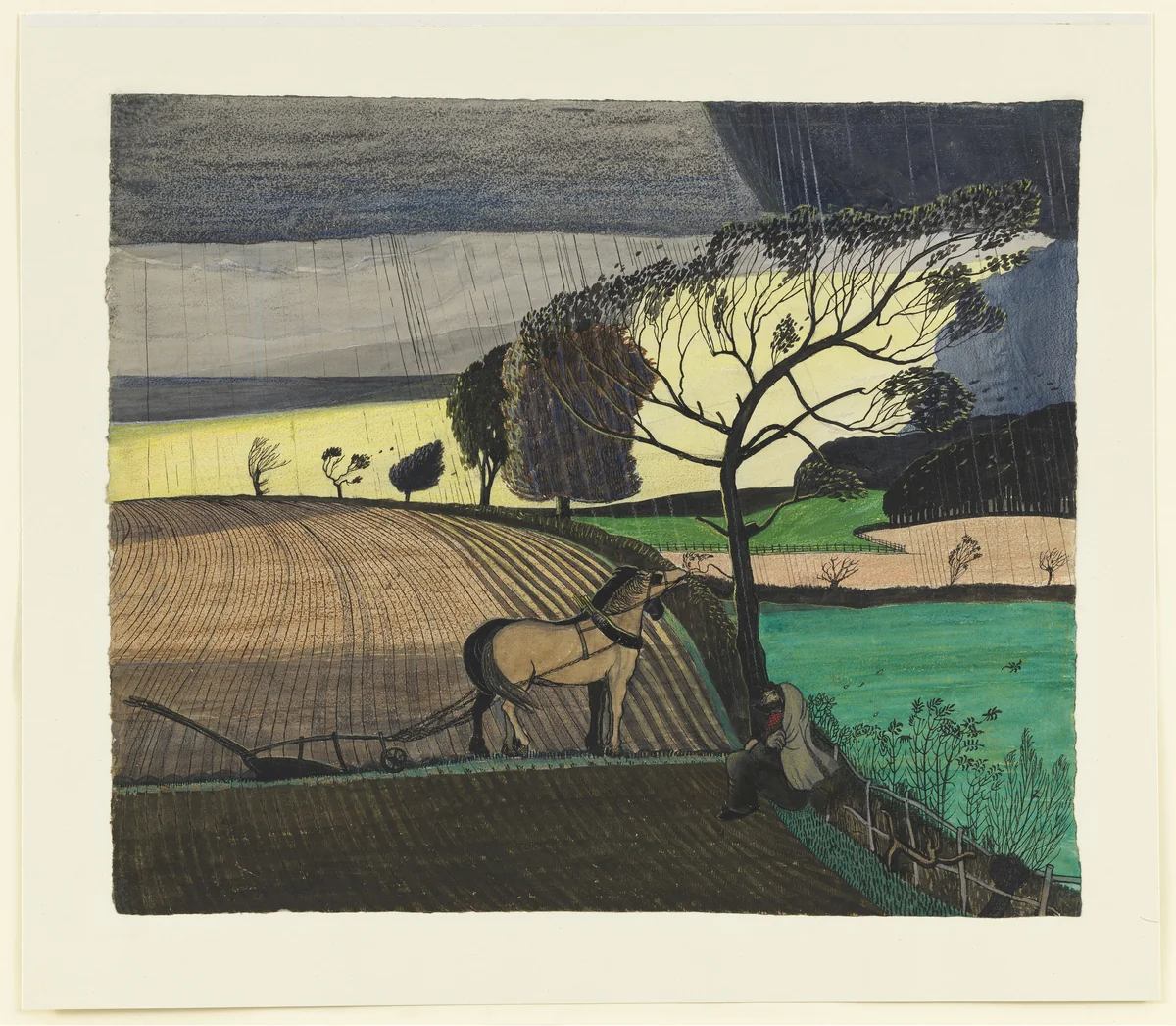 The Storm by John Northcote Nash, drawing, 1914