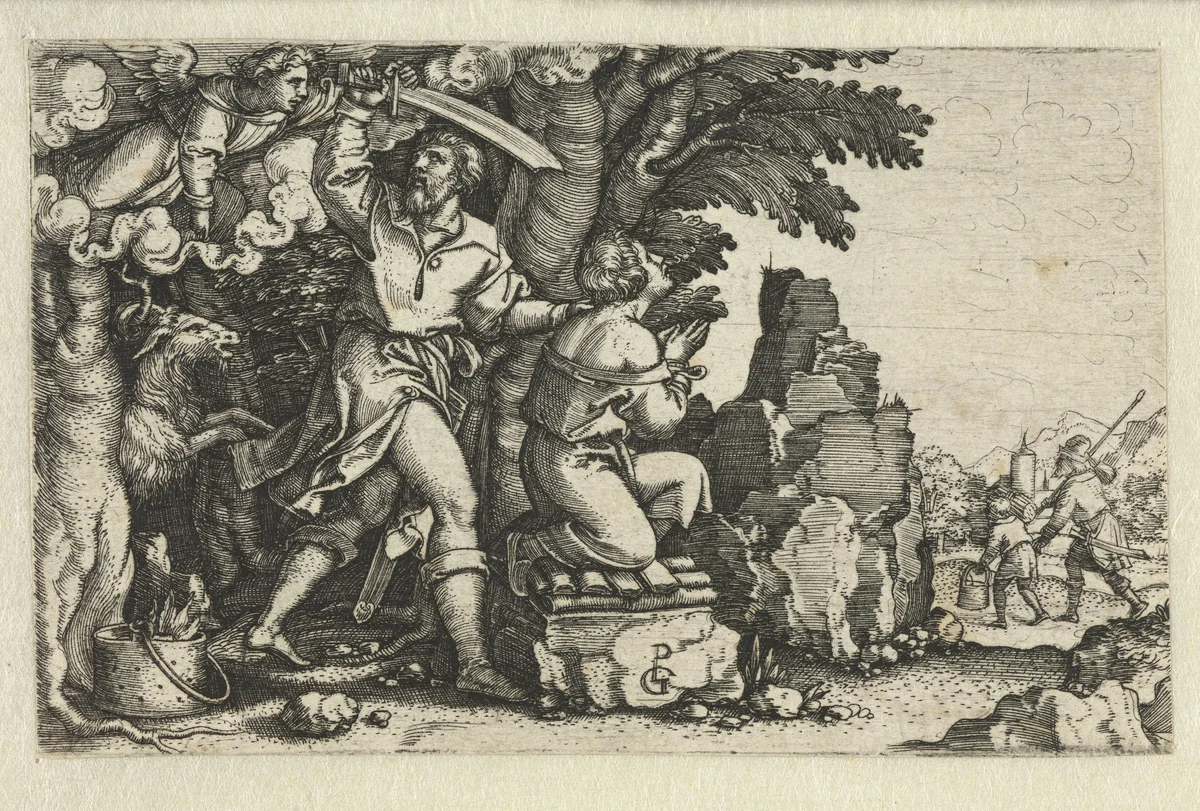 Offer van Abraham van Isaak by Unknown, print, 1541-1545