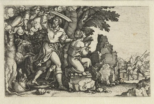 Offer van Abraham van Isaak by Unknown, print, 1541-1545