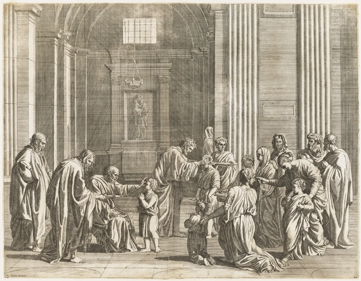 Confirmation by Jean Dughet; Nicolas Poussin, print, 1645-1655