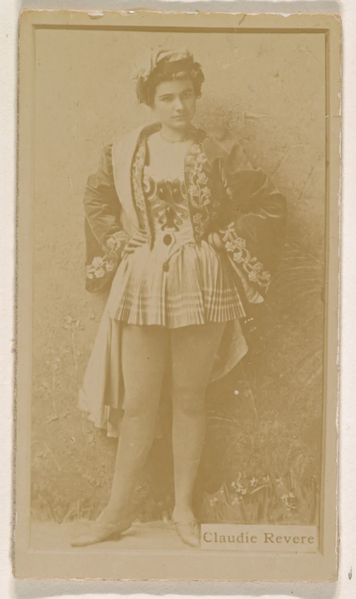 Claudie Revere, from the Actresses series (N245) issued by Kinney Brothers to promote Sweet Caporal Cigarettes by Kinney Brothers Tobacco Company, photograph, 1890