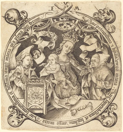 The Madonna with the Clock by Israhel van Meckenem, print, 1490