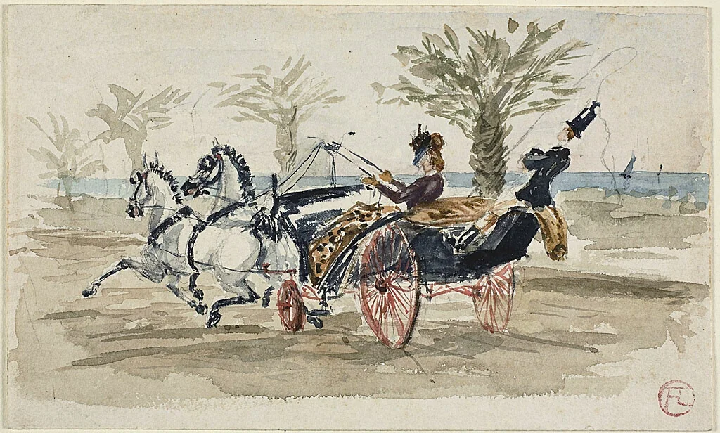 The Promenade des Anglais in Nice by Henri de Toulouse-Lautrec, painting, 1879-1881