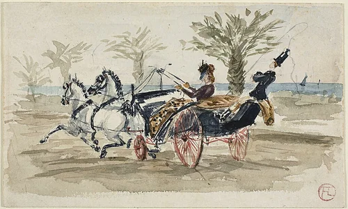 The Promenade des Anglais in Nice by Henri de Toulouse-Lautrec, painting, 1879-1881