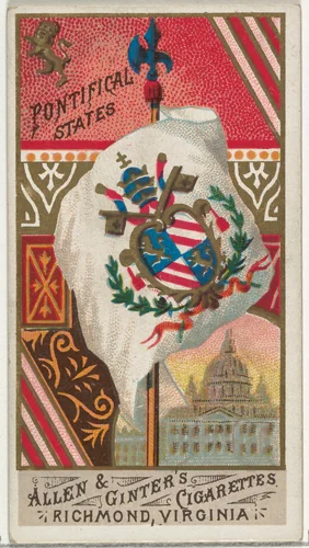 Pontifical States, from Flags of All Nations, Series 1 (N9) for Allen & Ginter Cigarettes Brands by Allen & Ginter, print, 1887
