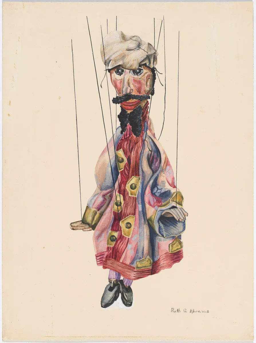 "David and Goliath" Marionette by Ruth Abrams, index of american design, 1937