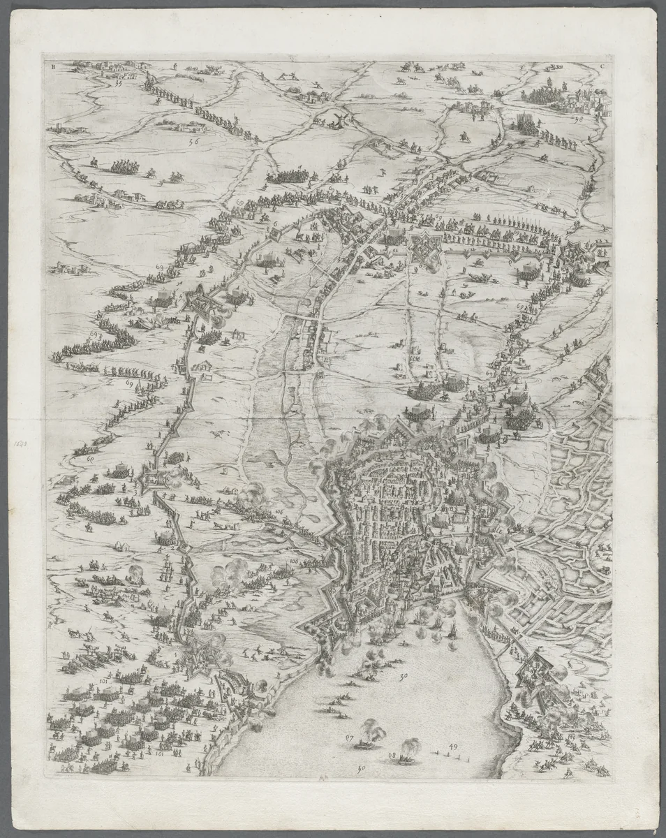 The Siege of La Rochelle: Plate 6 by Jacques Callot, print, 1628-1630