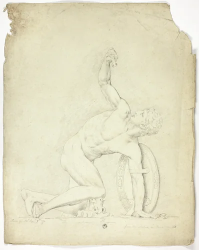 Wounded Warrior from the Statue in Rome by John Downman, drawing, 1794-1824