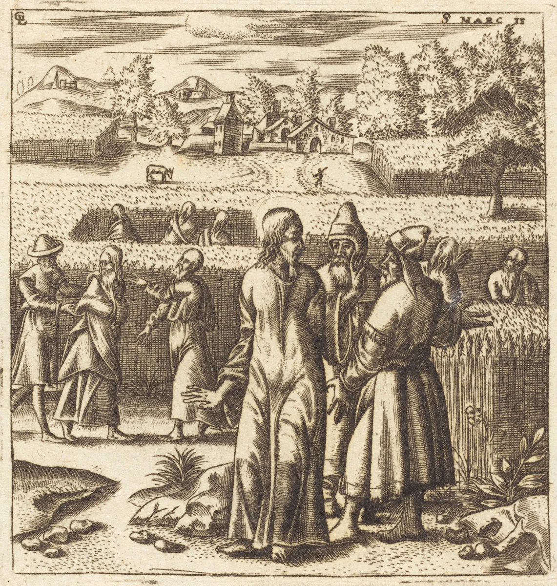 Christ and the Sabbath Laws by Léonard Gaultier, print, 1572-1580